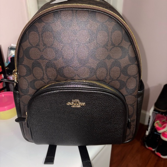 Coach Signature Brown and Black Backpack - Picture 1 of 3